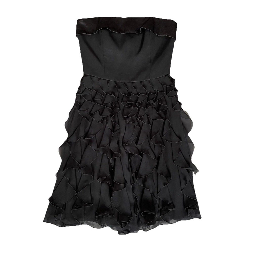 Black House White Market Black Strapless Ruffle Bottom Dress Size 0